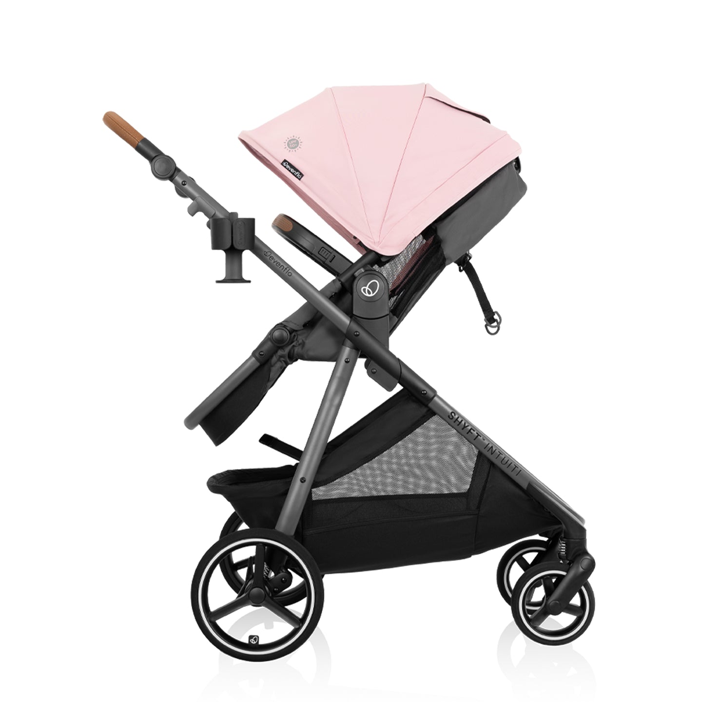 Evenflo - Shyft Intuiti Travel System with Revolve180 LiteMax NXT Rotational Infant Car Seat - Amaranth Pink